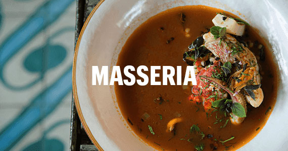 A bowl of soup on the table with text over top saying