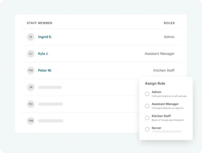 restaurant point of sale software staff management